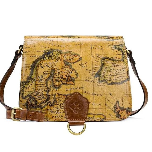 Patricia Nash Ilina Flap Crossbody Bag Vintage European Map - Picture 2 of 6